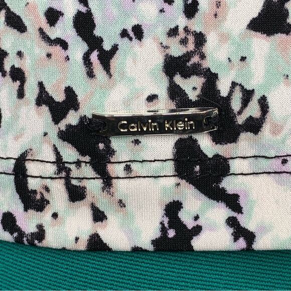 Calvin Klein Blouse Sleeveless Multicolor Print Key Hold on Back Pullover Size S - Picture 8 of 10